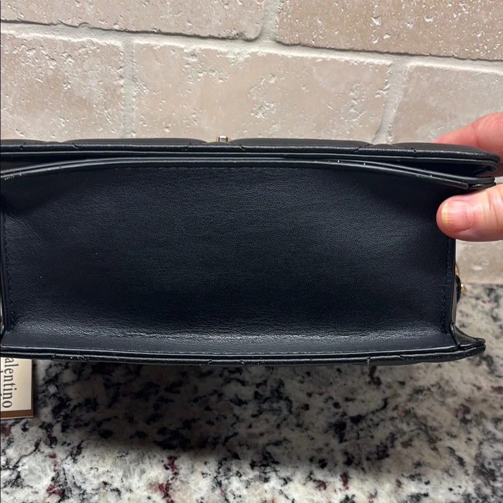 Valentino Orlandi Black Vegan Leather Quilted‎ Bag
